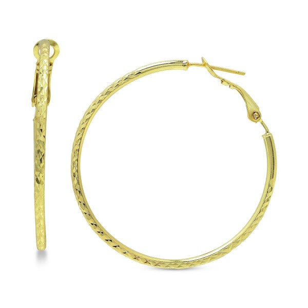 Twist Hoop Earrings in Sterling Silver or 18k Gold Plate Over Sterling Silver, 40mm