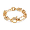 Gold-Tone Pavé Chain Link Toggle Bracelet