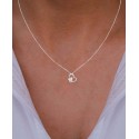 Cubic Zirconia Butterfly and Heart Necklace (1/20 ct. t.w.) in Sterling Silver