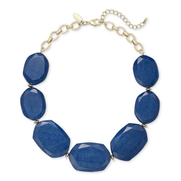 Gold-Tone Gemstone Statement Necklace, 19