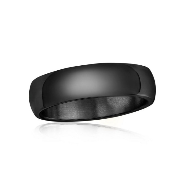 Stainless Steel Polished Ring - Black Plated