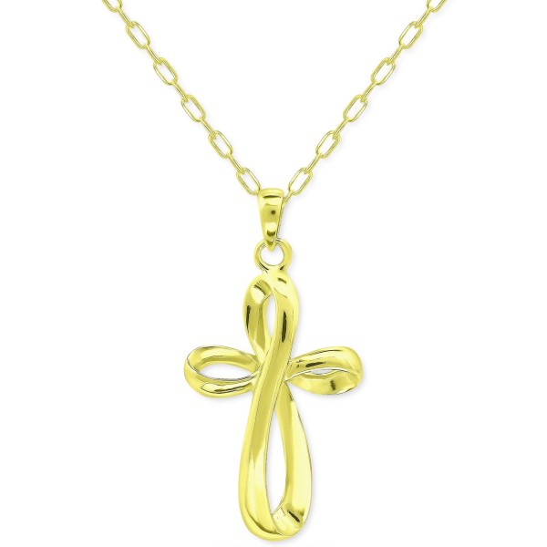 Infinity Cross Pendant Necklace, 16