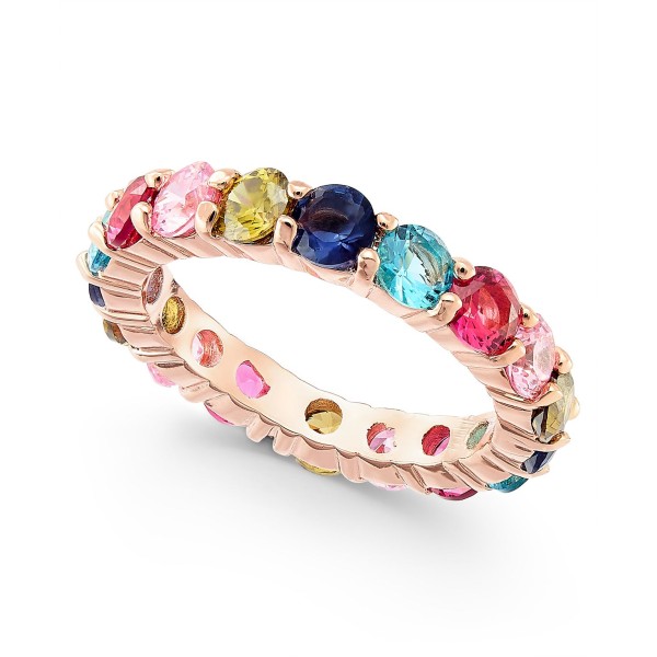 18K Rose Gold Plate Multicolor Crystal Ring