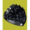 Jet Black Crystal Accent Ring