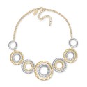 Two-Tone Hammered Link Statement Necklace, 18