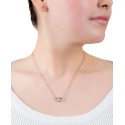 2-Pc. Set Cubic Zirconia Pear & Heart Pendant Necklace & Round Stud Earrings in Sterling Silver