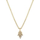 Cubic Zirconia 14K Gold Flash Plated Pendant Necklace