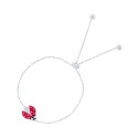 Cubic Zirconia Enamel Lady Bug Adjustable Bolo Bracelet in Sterling Silver (Also in 14k Gold Over Silver)