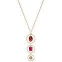 Gold-Tone Multi Stone Orbital Long Pendant Necklace, 30