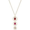 Gold-Tone Multi Stone Orbital Long Pendant Necklace, 30