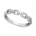 Diamond (1/10 ct. t.w.) Link Band Ring in Sterling Silver