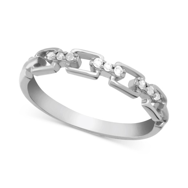 Diamond (1/10 ct. t.w.) Link Band Ring in Sterling Silver